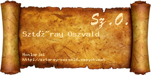 Sztáray Oszvald névjegykártya